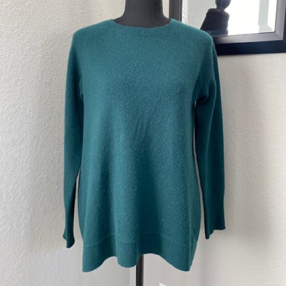 HALOGEN 100% Cashmere Oversized Sweater Hunter Green Small - Picture 4 of 13